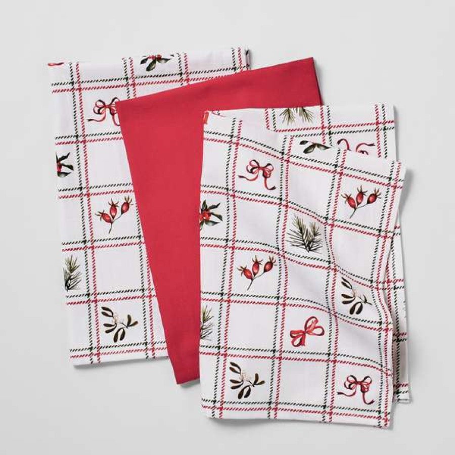 Flash Sale Sur La Table Assorted Plaid Kitchen Towels, Set Of 3 | * Clearance