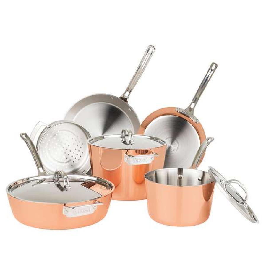 Limit Offer Viking 4-Ply Contemporary 9-Piece Copper Cookware Set | * Clearance