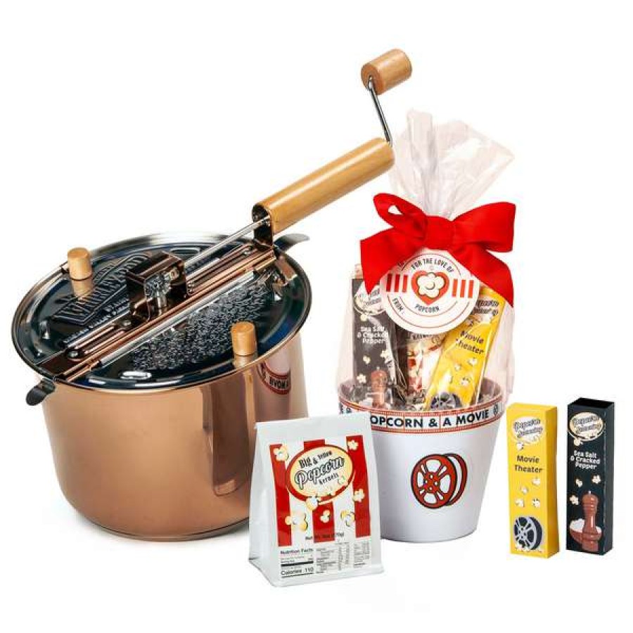 Good Quality Copper Plated Stainless Steel Whirley Pop And Cello Popcorn Set | * Best