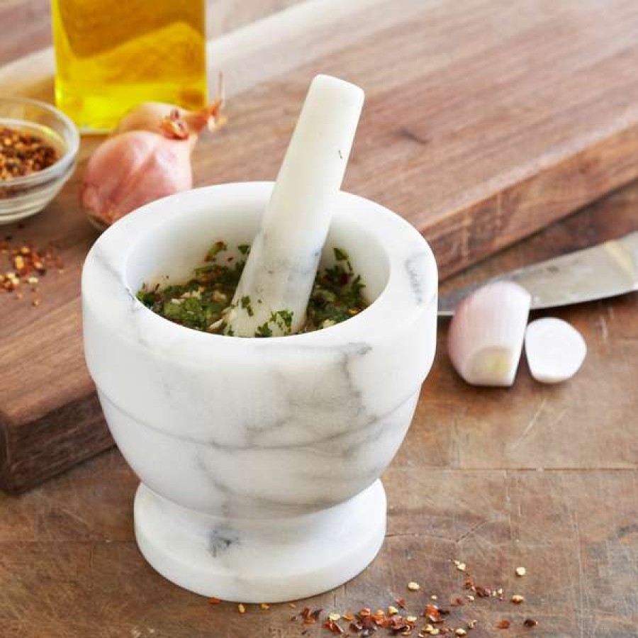 Exclusive Design Sur La Table White Marble Mortar & Pestle | * New