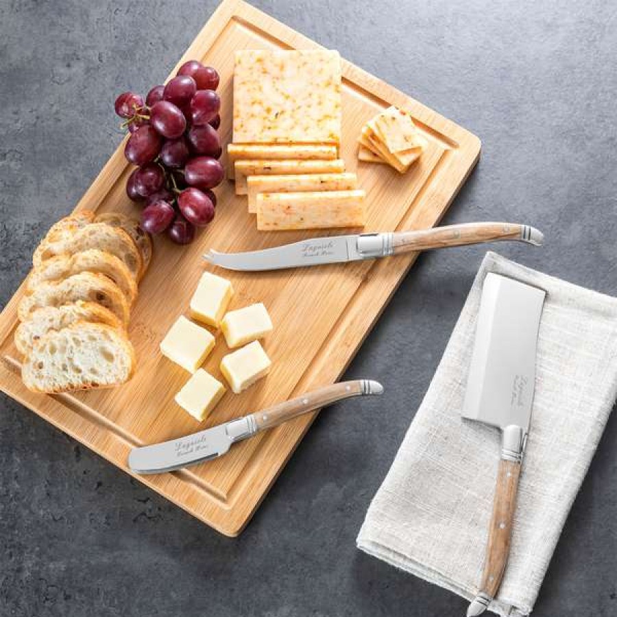 Reliable Quality French Home Connoisseur Olive Wood Cheese Knives And Bamboo Cheese Board | * New