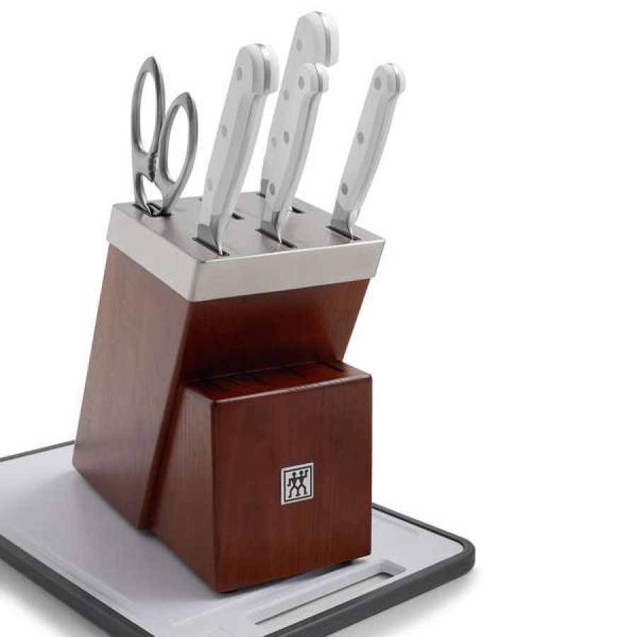 Less Expensive Zwilling J.A. Henckels Pro Le Blanc 7-Piece Self-Sharpening Knife Block Set | * Online