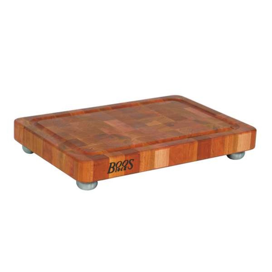 Free Delivery John Boos Signature Cutting Board With Stainless Steel Feet, 18 X 12 | * New