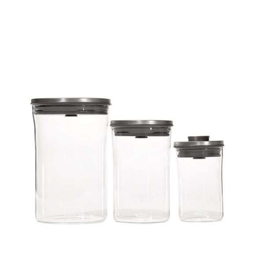 Free Delivery Oxo Steel 3-Piece Glass Pop Container Set | * Clearance