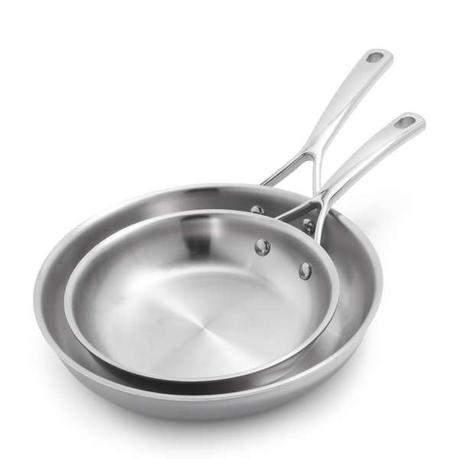 Reliable Quality Sur La Table Classic 5-Ply Stainless Steel 2-Piece Skillet Set, 8 & 10 | * Hot