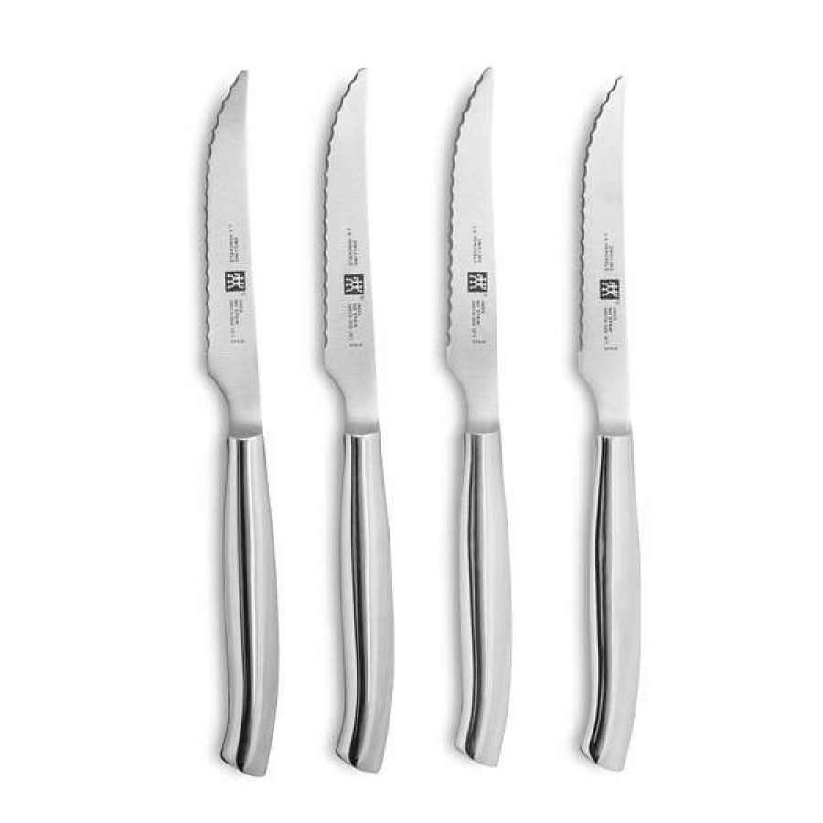 Official Zwilling J.A. Henckels Twin Stainless Steel Steak Knives, Set Of 4 | * New