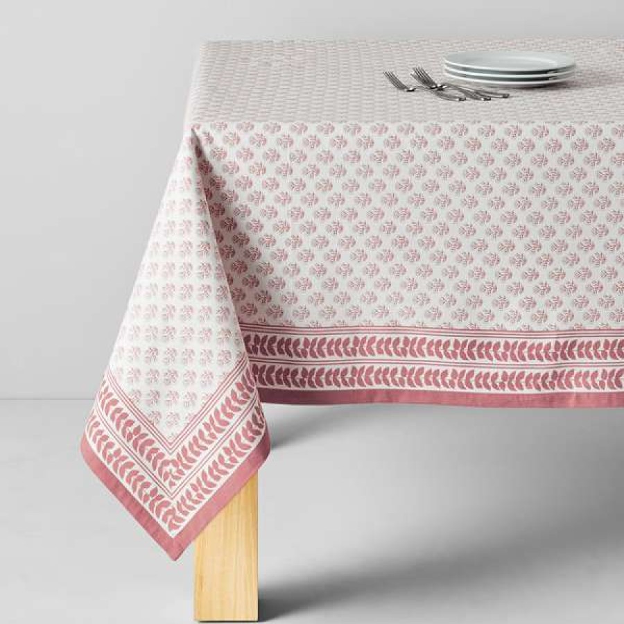 Reliable Quality Sur La Table Block Print Floral Tablecloth, Terracotta | * Online