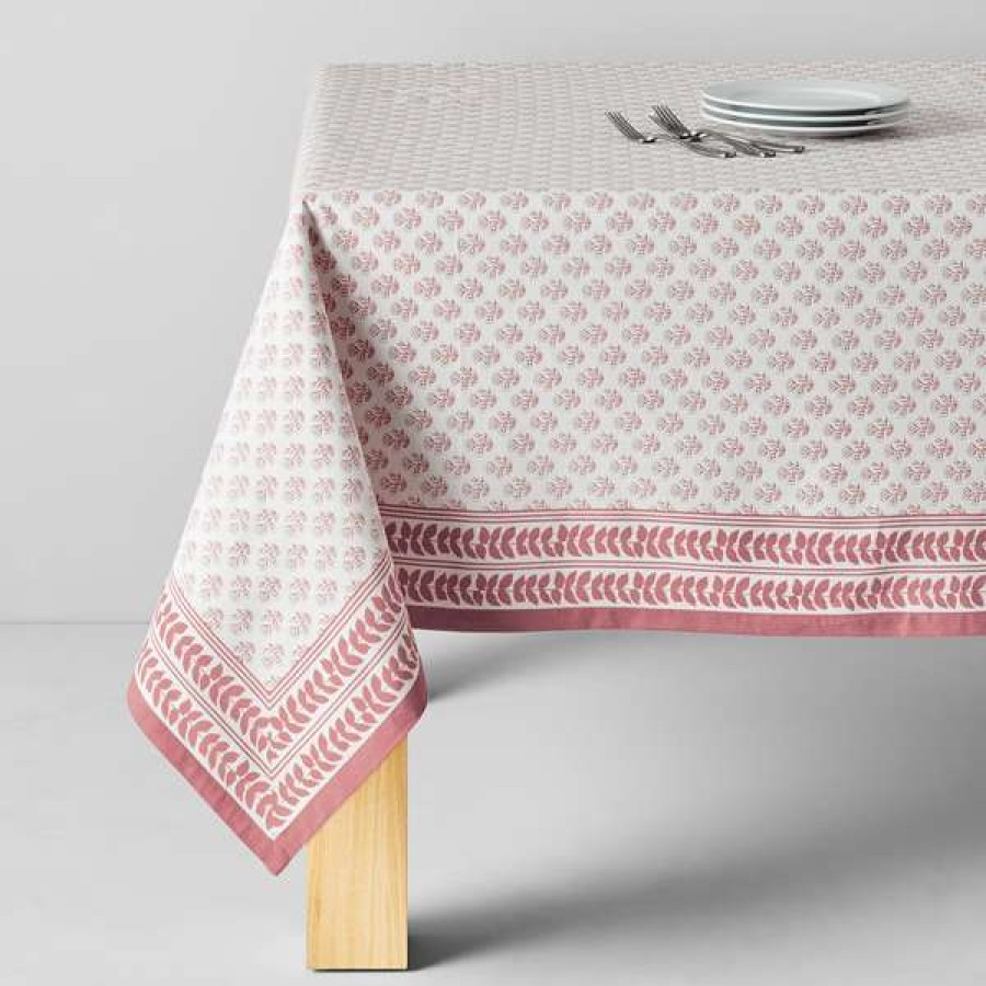 Reliable Quality Sur La Table Block Print Floral Tablecloth, Terracotta | * Online