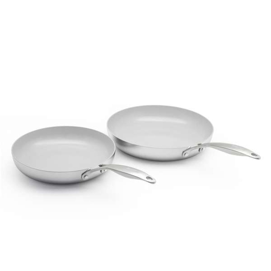 Reliable Quality Greenpan Venice Pro Stainless Steel Skillets, Set Of 2, 10 & 12 | * New