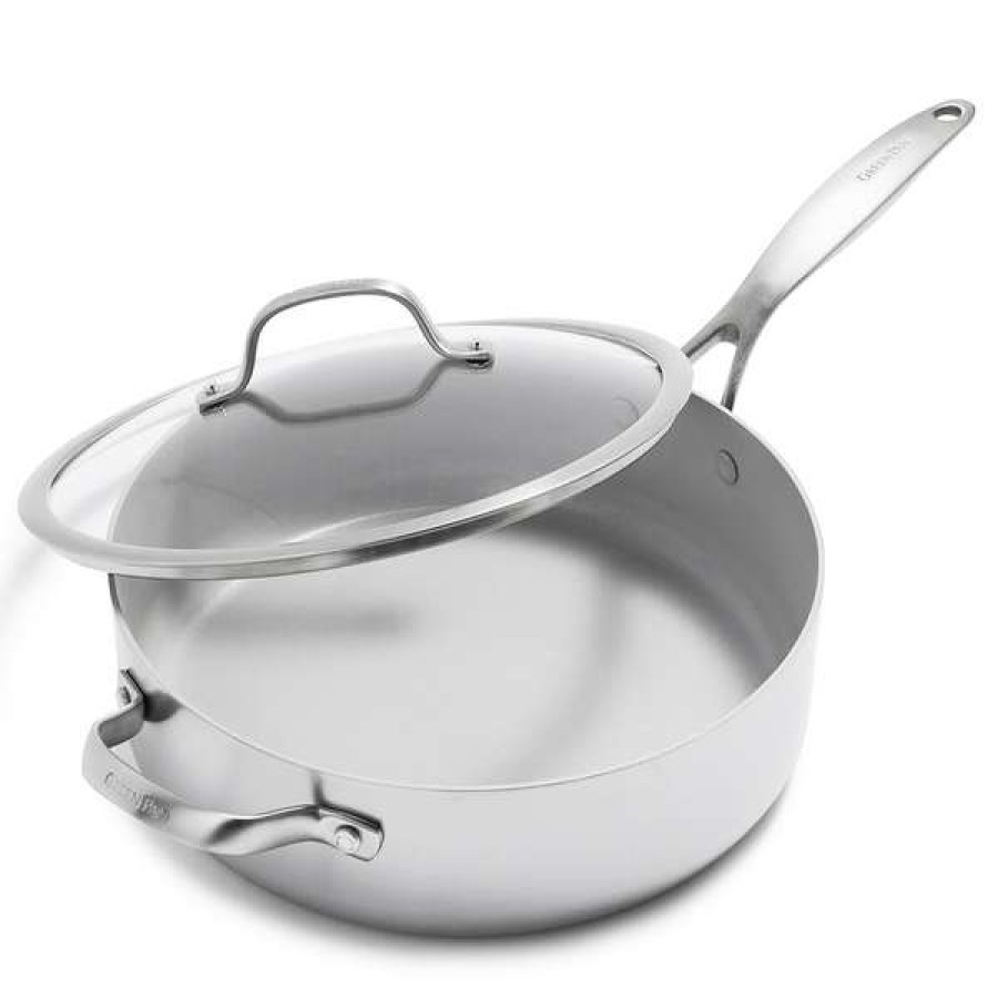 Flash Sale Greenpan Venice Pro Stainless Steel Ceramic Nonstick Saute Pan With Lid, 5 Qt. | * Clearance