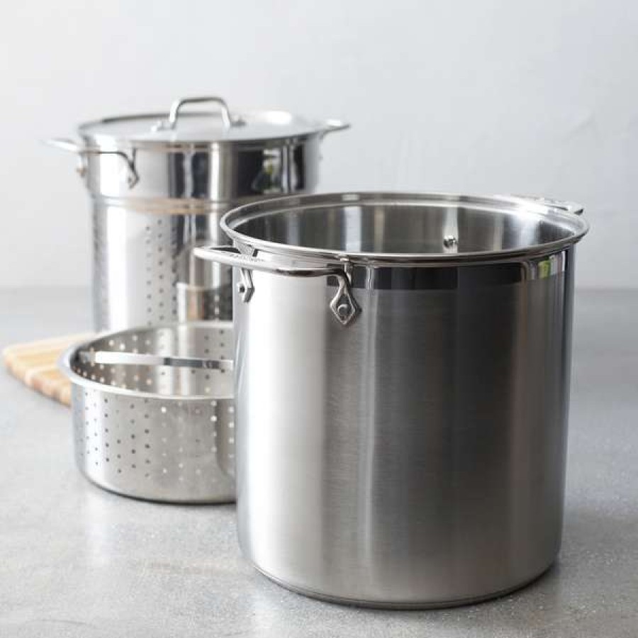 Outlet All-Clad 12 Qt. Stockpot With Pasta And Steamer Insert, 4-Piece | * Clearance